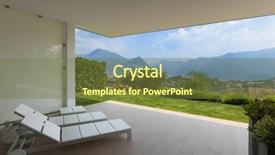  Presentation with veranda - Cool new presentation theme with outdoor spaces - interior of new apartment veranda backdrop and a tawny brown colored foreground