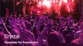  Presentation with rock band - Cool new presentation theme with outdoor speaker - band at rock music concert backdrop and a  colored foreground