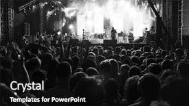  Presentation with rock band - Colorful slides enhanced with outdoor speaker - rock music band playing backdrop and a black colored foreground