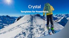  Presentation with amazing - Audience pleasing slide deck consisting of outdoor sports - skitouring with amazing view backdrop and a teal colored foreground