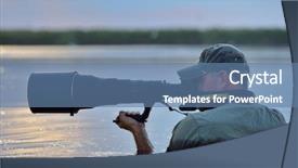  Presentation with wildlife - PPT theme having outdoor standing in the water background and a teal colored foreground