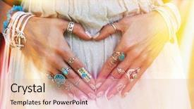  Presentation with heart hands - PPT layouts having outdoor summer day light leak background and a lemonade colored foreground