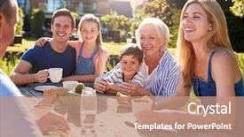  Presentation with generation family farm - Audience pleasing PPT theme consisting of outdoor summer drink at cafe backdrop and a  colored foreground