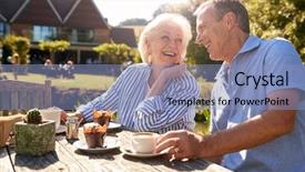  Presentation with summer outdoor bbq grill party - Colorful PPT theme enhanced with outdoor summer snack at cafe backdrop and a light blue colored foreground