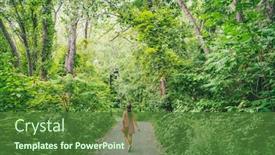  Presentation with walking trail - Slides enhanced with outdoor-summer-walk-in-nature background and a tawny brown colored foreground