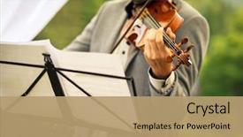  Presentation with music instrument - PPT layouts with outdoor summer wedding ceremony background and a coral colored foreground