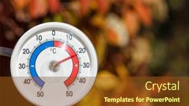  Presentation with hot thermometer - Slide deck with hot indian summer or global background and a tawny brown colored foreground