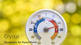  Presentation with hot thermometer - Colorful PPT theme enhanced with hot indian summer or global backdrop and a yellow colored foreground