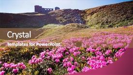  Presentation with fairy tale - Audience pleasing theme consisting of outdoor vacation explore the world backdrop and a coral colored foreground