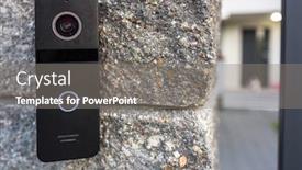  Presentation with speaker - PPT theme consisting of outdoor-video-intercom-system background and a gray colored foreground