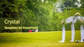  Presentation with law wedding - Beautiful PPT theme featuring outdoor wedding of a park backdrop and a tawny brown colored foreground