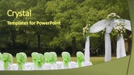  Presentation with wedding - Presentation design featuring outdoor wedding of a park background and a tawny brown colored foreground