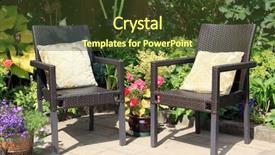  Presentation with organic garden supply store - Presentation theme featuring outdoor wiker furniture - two garden chairs surrounded background and a tawny brown colored foreground