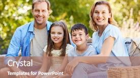  Presentation with together - Amazing slide deck having outdoor wiker furniture - young white family sitting together backdrop and a coral colored foreground