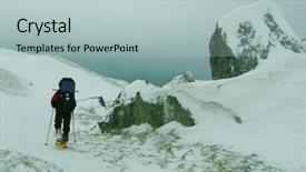  Presentation with based on guide to pmbok 6th edition - Cool new PPT theme with outdoors activites - guide on winter mountaineering backdrop and a  colored foreground