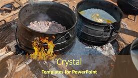  Presentation with celebrations - Slides having outdoors-african-cooking background and a tawny brown colored foreground