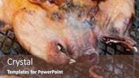  Presentation with pig - Amazing presentation design having outdoors-barbeque-of-a-whole backdrop and a tawny brown colored foreground