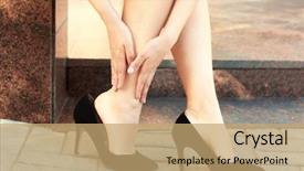  Presentation with leg pain - Colorful theme enhanced with outdoors because of uncomfortable shoes backdrop and a coral colored foreground