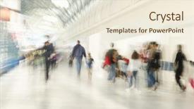  Presentation with zoom - Audience pleasing presentation theme consisting of outdoors centres - people are rushing in shopping backdrop and a cream colored foreground