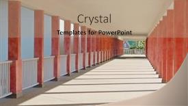  Presentation with sunshine - Colorful theme enhanced with outdoors covered walkway with pillars in sunshine backdrop and a coral colored foreground