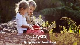  Presentation with young children playing - Slides featuring cheerful positive attractive young redhead woman with long hair showing thumbs up with both hands over white background background and a light gray colored foreground