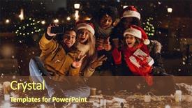  Presentation with friends - Slides featuring outdoors in evening in christmas background and a tawny brown colored foreground