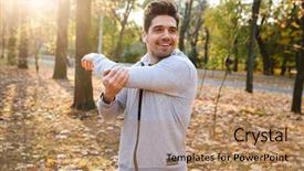  Presentation with outdoors - Slide deck enhanced with outdoors in park listening music background and a  colored foreground