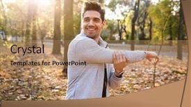  Presentation with dancer music outdoor - Audience pleasing PPT theme consisting of outdoors in park listening music backdrop and a  colored foreground