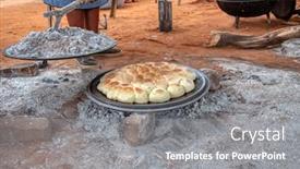  Presentation with lid - Presentation theme featuring outdoors-kitchen-in-an-african background and a gray colored foreground