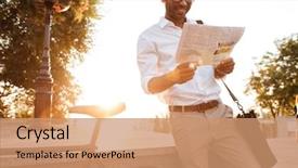  Presentation with dark tealout picture - Amazing presentation having outdoors looking aside reading newspaper backdrop and a coral colored foreground