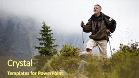  Presentation with active life - Colorful PPT theme enhanced with outdoors on a forest path backdrop and a tawny brown colored foreground