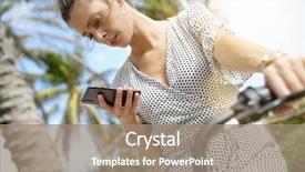  Presentation with luxury fashion outdoors - Slides consisting of outdoors on bicylce reading direction background and a coral colored foreground