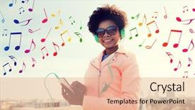  Presentation with colorful music - PPT theme enhanced with outdoors over colorful musical note background and a lemonade colored foreground