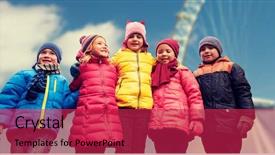  Presentation with rural tourism people adventure - Presentation theme consisting of small kids - childhood tourism travel vacation background and a  colored foreground