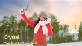  Presentation with forest winter - PPT layouts featuring outdoors over winter forest background background and a tawny brown colored foreground