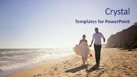  Presentation with romantic birthday couple celebrate - Audience pleasing slide set consisting of outdoors running wed couple seascape backdrop and a lemonade colored foreground