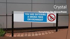  Presentation with outdoors - PPT theme having outdoors-sign-no-smoking and a gray colored foreground