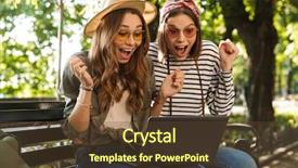  Presentation with photo - PPT layouts enhanced with outdoors sitting using laptop computer background and a tawny brown colored foreground