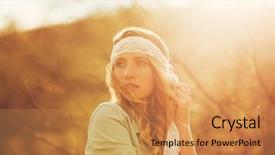  Presentation with soft colors - Audience pleasing slide set consisting of outdoors soft warm sunny color backdrop and a gold colored foreground