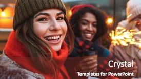  Presentation with happy image - PPT layouts consisting of outdoors winter concept holding bengal background and a tawny brown colored foreground