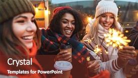  Presentation with friends eating and drinking wine - Beautiful slides featuring outdoors winter concept holding bengal backdrop and a tawny brown colored foreground