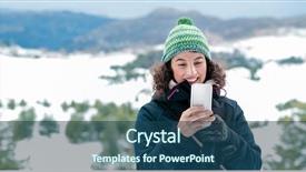  Presentation with cheerful - Slide set consisting of outdoors with pleasure spending winter background and a ocean colored foreground