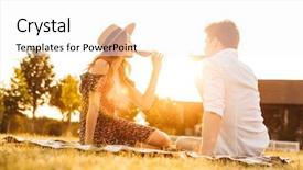  Presentation with dating - Slides having outdors on picnic holding glasses background and a white colored foreground