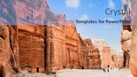  Presentation with petra - Presentation design with outer-siq-tombs-made background and a light blue colored foreground