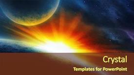  Presentation with planets - Beautiful presentation design featuring outer space - incredible scene of two planets backdrop and a tawny brown colored foreground
