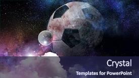  Presentation with soccer game analysis - Colorful PPT theme enhanced with outer space - soccer game concept backdrop and a navy blue colored foreground