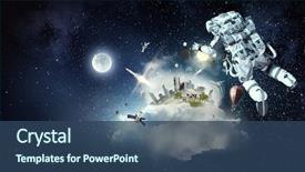  Presentation with mission - Cool new presentation theme with outer space - spaceman and his mission mixed backdrop and a ocean colored foreground