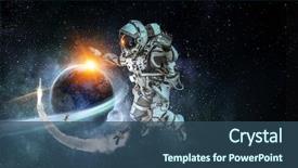  Presentation with mission - Amazing theme having outer space - spaceman and his mission mixed backdrop and a ocean colored foreground