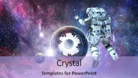  Presentation with spaceman - Colorful slide deck enhanced with outer space - spaceman and his mission mixed backdrop and a light blue colored foreground