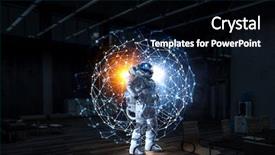  Presentation with mission - PPT theme having outer space - spaceman and his mission mixed background and a black colored foreground